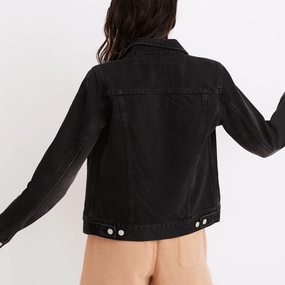 Madewell Denim Lunar Black Wash Jean Jacket Women’s Size Small NWOT - Picture 11 of 12